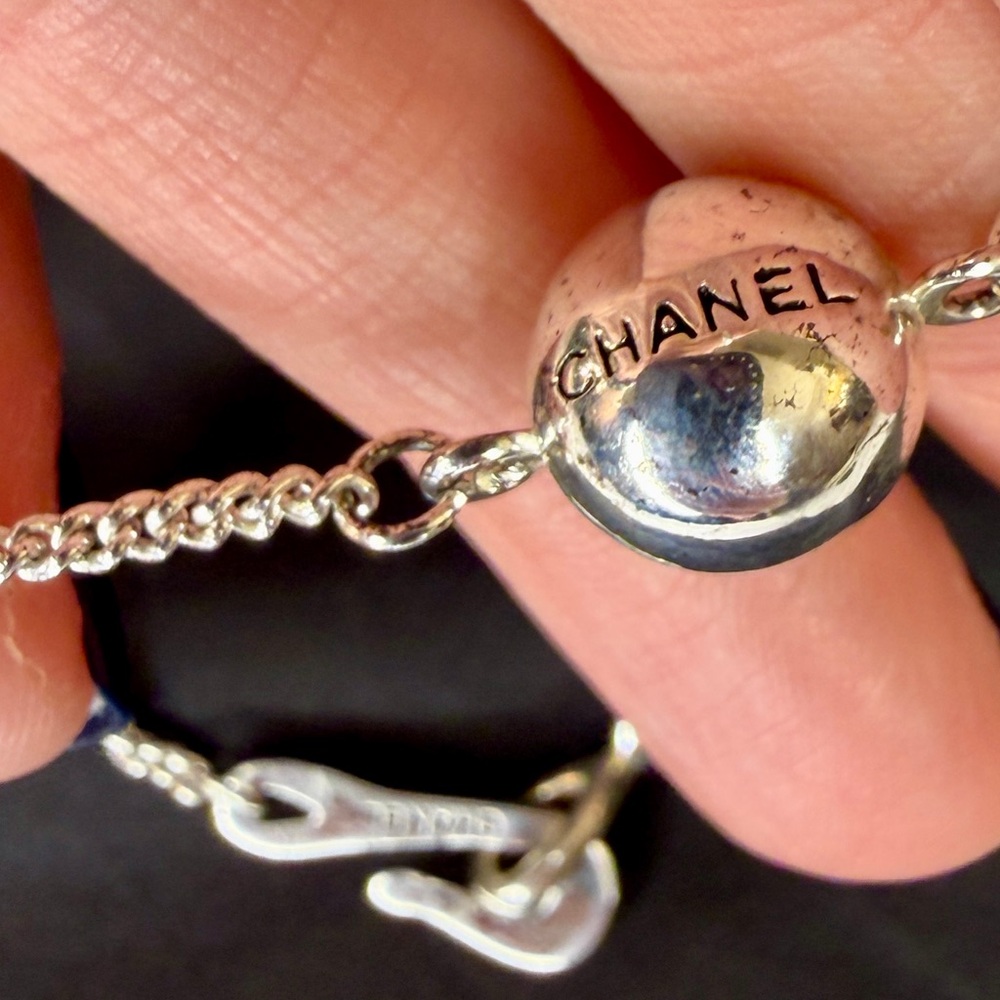 Chanel .925 Sterling Silver Bead Bracelet | Full Incusion | Chanel Stamp 98P - Picture 5 of 8
